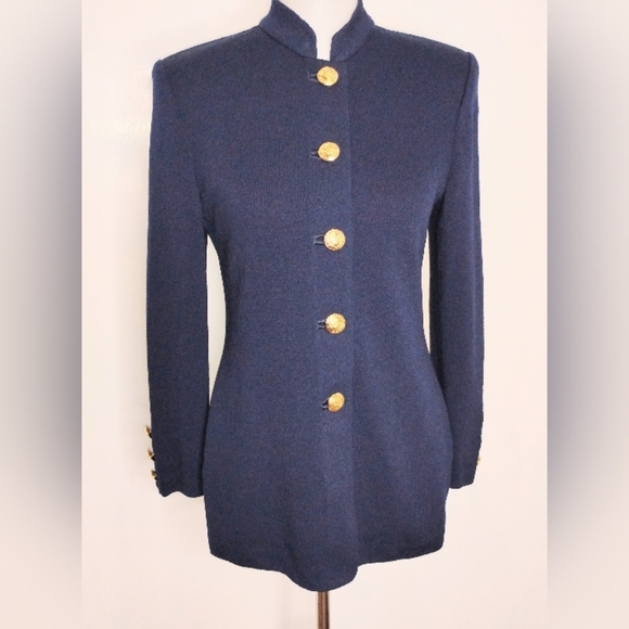 NAVY ST. JOHN KNIT JACKET - Picture 5 of 11